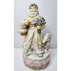VTG Victorian MUSICAL Santa CLAUS 11 inch porcelain figure Rare SEE VIDEO